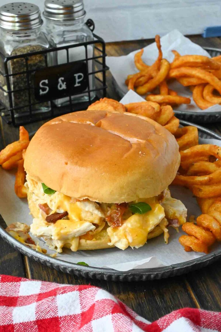 Slow Cooker Chicken Bacon Ranch Sandwiches
