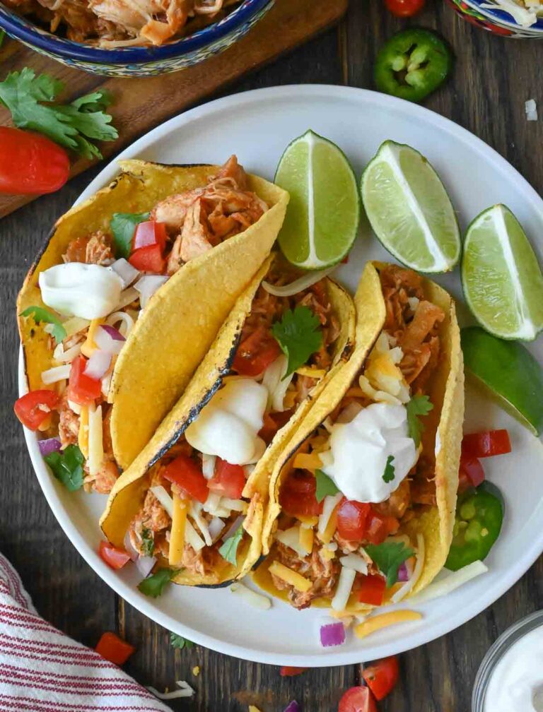 Slow Cooker Salsa Chicken Tacos