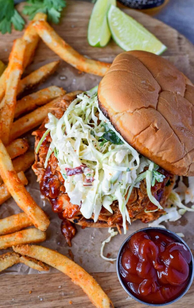 Slow Cooker BBQ Chicken Sandwich