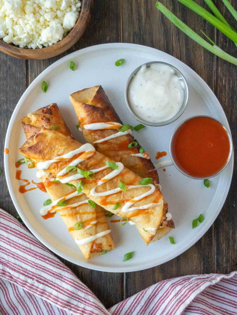 Baked Buffalo Chicken Taquitos
