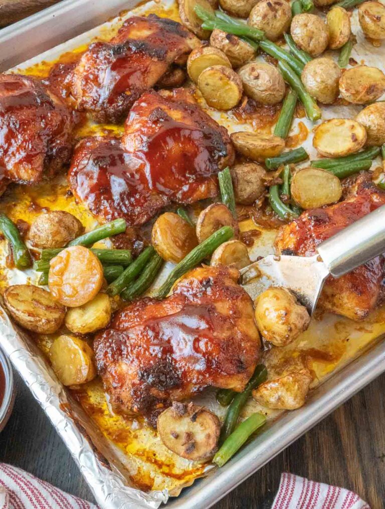 Sheet Pan BBQ Chicken, Potatoes and Green Beans