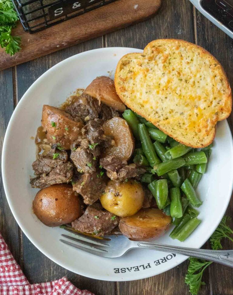 Slow Cooker Garlic Butter Steak and Potatoes